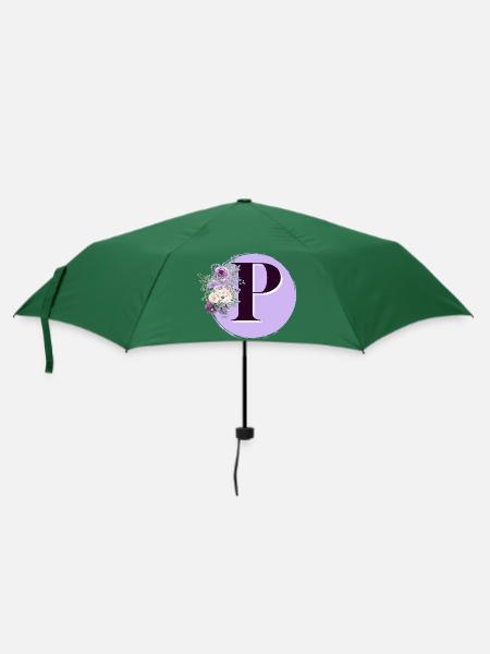 Buchstabe P Blumenkrone - Regenschirm (klein) - Flaschengrün