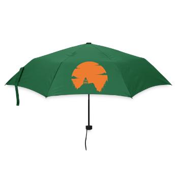 Sonnenuntergang (Trabi-Liebespaar-Edition) - Regenschirm (klein) - Flaschengrün - Vorne