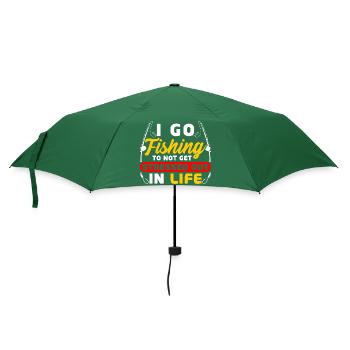 Ich gehe angeln, um im Leben nicht gestresst zu werden - Regenschirm (klein) - Flaschengrün - Vorne