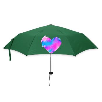 Hochzeit Verlobung Valentinstag Liebe Muttertag - Regenschirm (klein) - Flaschengrün - Vorne