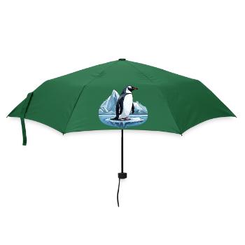 Pinguine, die Bewohner der Antarktis - Regenschirm (klein) - Flaschengrün - Vorne