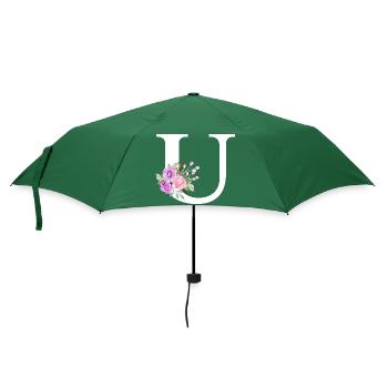Lila Blumenbuchstabe u - Regenschirm (klein) - Flaschengrün - Vorne