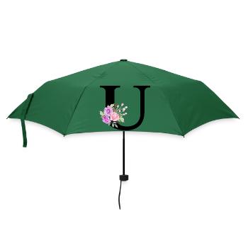 Lila Blumenbuchstabe u - Regenschirm (klein) - Flaschengrün - Vorne