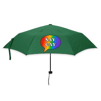 Sag Gay Rainbow Speech Bubble - Regenschirm (klein) - Flaschengrün - Vorne