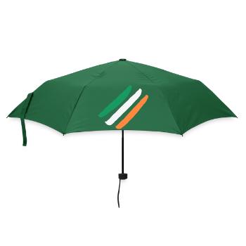 Irland / Irlandflagge - Diagonal - Stylish - Regenschirm (klein) - Flaschengrün - Vorne