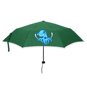 Böser Kraken Pirat Kopffüßer Oktopus Tintenfisch - Regenschirm (klein) - Flaschengrün - Vorne