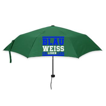 blau weiss ein leben lang - Regenschirm (klein) - Flaschengrün - Vorne