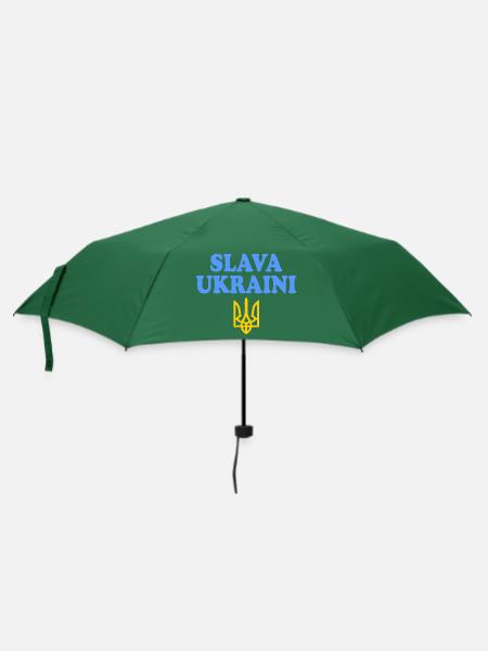 Slava ukraini - Regenschirm (klein) - Flaschengrün