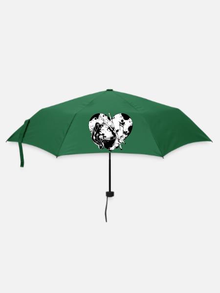 Schlagzeug Herz - Regenschirm (klein) - Flaschengrün
