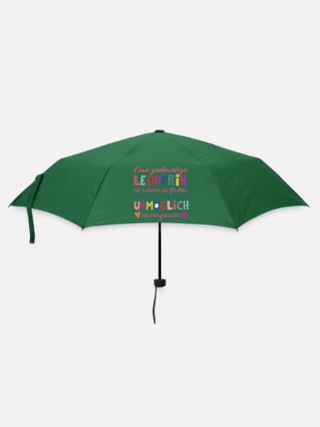 Großartige Lehrerin - Regenschirm (klein) - Flaschengrün