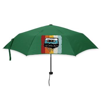 Retro Kassette schmelzend - Regenschirm (klein) - Flaschengrün - Vorne