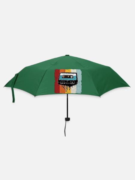 Retro Kassette schmelzend - Regenschirm (klein) - Flaschengrün