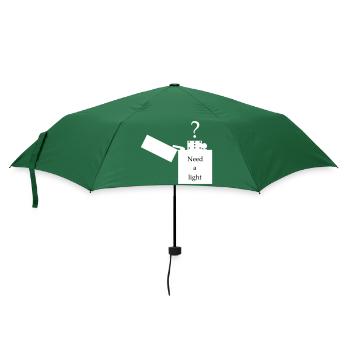 Feuerzeug - Bild mit Schriftzug - Regenschirm (klein) - Flaschengrün - Vorne