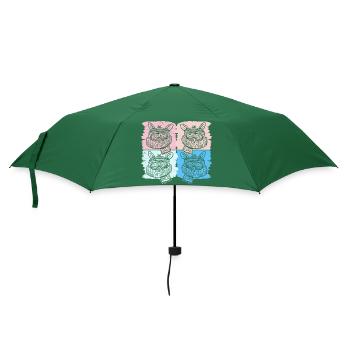 Frieren - Owl Froze Retro - Regenschirm (klein) - Flaschengrün - Vorne