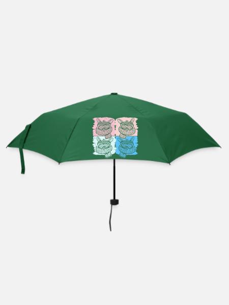 Frieren - Owl Froze Retro - Regenschirm (klein) - Flaschengrün