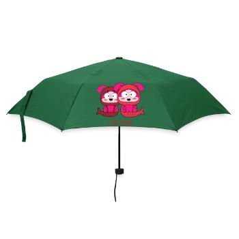 Koreanische Cuties - Regenschirm (klein) - Flaschengrün - Vorne