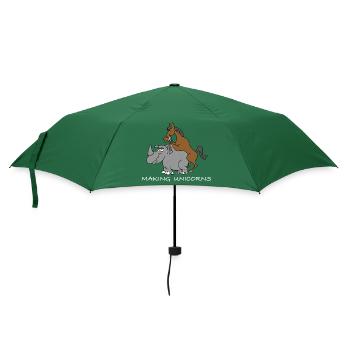 Einhörner machen | Nashorn, lustige Sprüche - Regenschirm (klein) - Flaschengrün - Vorne