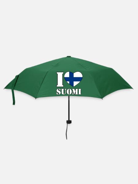 Ich liebe Finnland - Regenschirm (klein) - Flaschengrün