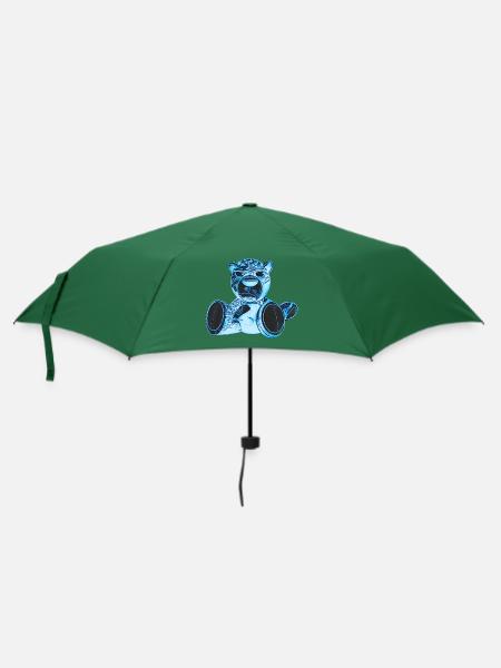 Creepy Teddy Blue - Regenschirm (klein) - Flaschengrün