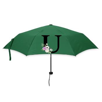 Lila Blumenbuchstabe u - Regenschirm (klein) - Flaschengrün - Vorne