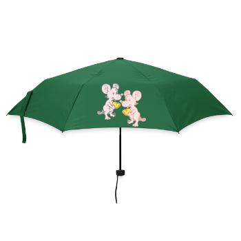Kind Kinder Mäuse Maus Käse Nager Nagetiere - Regenschirm (klein) - Flaschengrün - Vorne