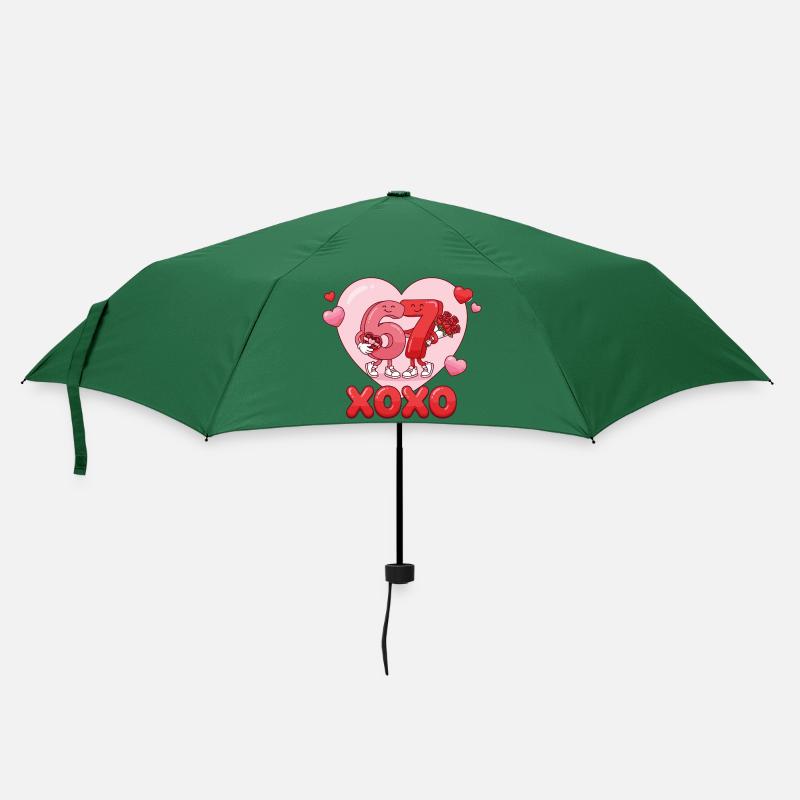 6 7 Sechs Sieben Meme Valentinstag Liebesgeschenk  - Regenschirm (klein) - Flaschengrün