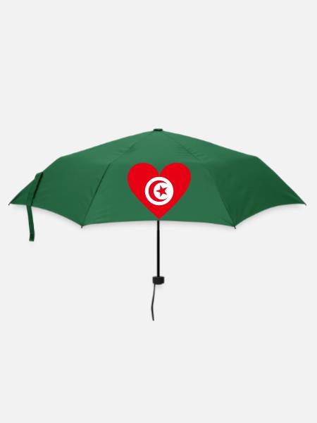 Herz Halbmond Stern - Regenschirm (klein) - Flaschengrün