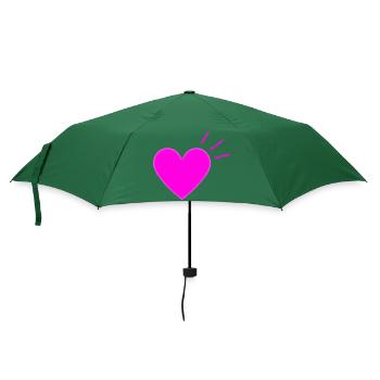 Bright Pink Heart | Modern Love Graphic - Regenschirm (klein) - Flaschengrün - Vorne