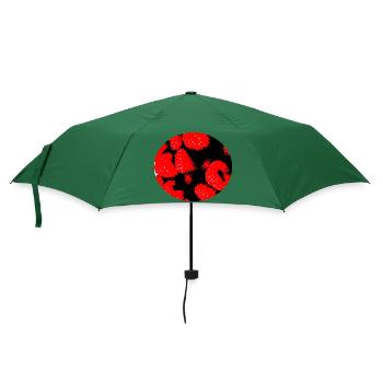 Comic-Stil Himbeeren - Regenschirm (klein) - Flaschengrün - Vorne