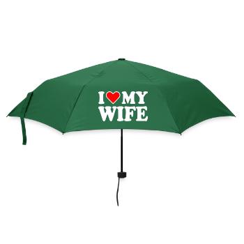 I love my wife - Regenschirm (klein) - Flaschengrün - Vorne