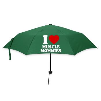 I love muscle mommies - Regenschirm (klein) - Flaschengrün - Vorne
