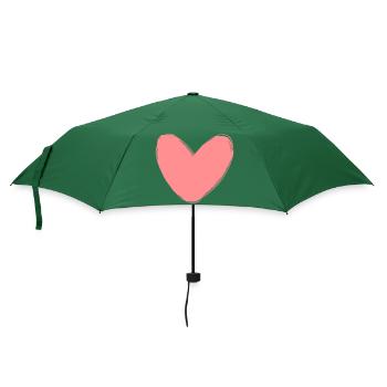 Herz Symbol Liebe Freundschaft Geschenk - Regenschirm (klein) - Flaschengrün - Vorne