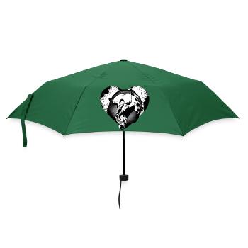 Kopfhörer Herz - Regenschirm (klein) - Flaschengrün - Vorne