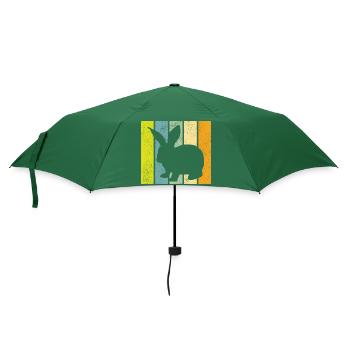 Hase Hasen Retro Kaninchen Osterhase Geschernk - Regenschirm (klein) - Flaschengrün - Vorne