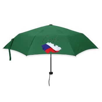 Tschechien Flagge in der Tschechien Landkarte CZ - Regenschirm (klein) - Flaschengrün - Vorne