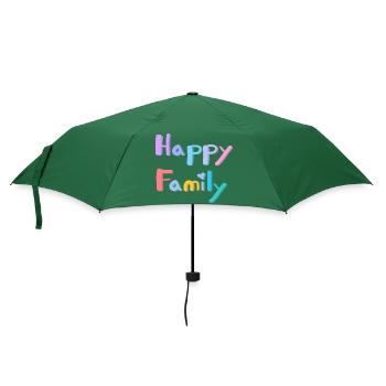 HAPPY FAMILY TEXT - Regenschirm (klein) - Flaschengrün - Vorne