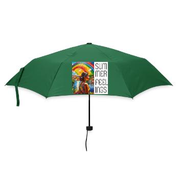 Summer Feeling: Regenbogen über einer brasilianisc - Regenschirm (klein) - Flaschengrün - Vorne