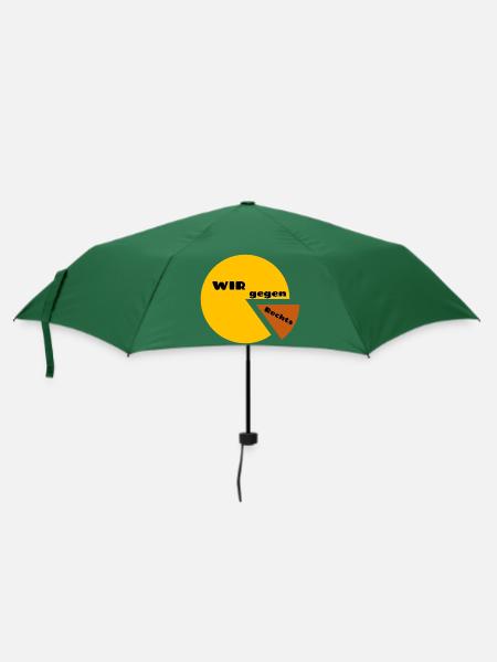 WIR gegen Rechts - Statement gegen Intoleranz - Regenschirm (klein) - Flaschengrün
