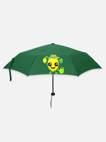 Zitronen Zitrone - Regenschirm (klein) - Flaschengrün