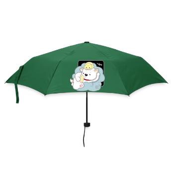 Hund koreanisch - japanischer Stil 03B - Regenschirm (klein) - Flaschengrün - Vorne