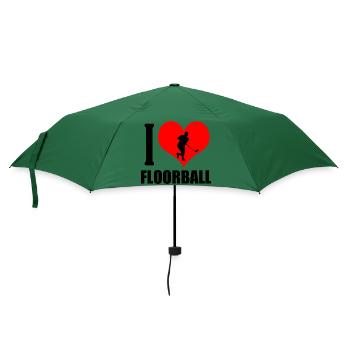 Floorball Ballsport Innebandy Unihockey - Regenschirm (klein) - Flaschengrün - Vorne
