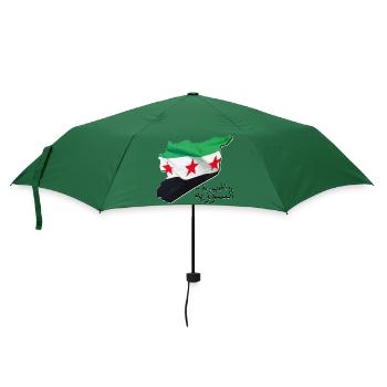Syrien Flagge in der Syrien Landkarte SY - Regenschirm (klein) - Flaschengrün - Vorne