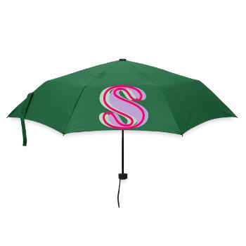 Mehrfarbiger Buchstabe s - Regenschirm (klein) - Flaschengrün - Vorne