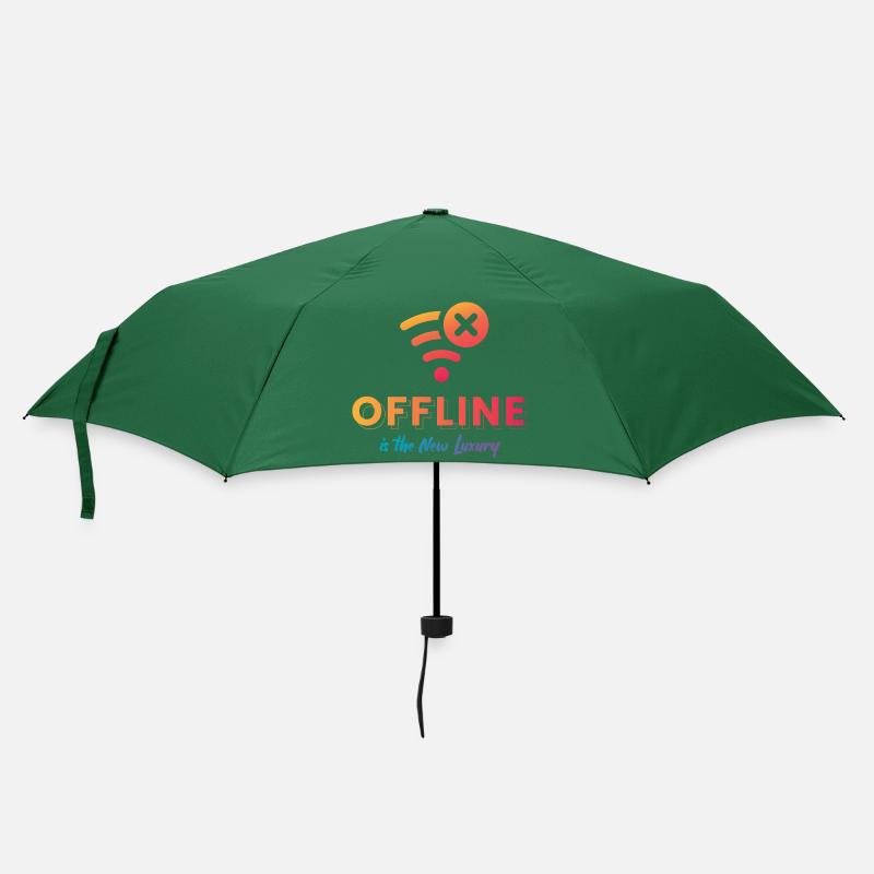 Offline ist der neue Luxus - Regenschirm (klein) - Flaschengrün