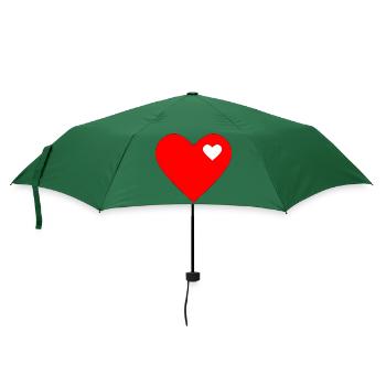 Rotes Herz rot Geschenk - Regenschirm (klein) - Flaschengrün - Vorne