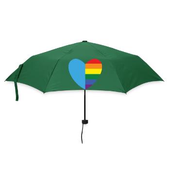 Gay Herz Schwul lesbisch Schwuler Lesbe Geschenk - Regenschirm (klein) - Flaschengrün - Vorne