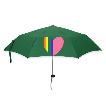 Gay Herz Schwul lesbisch Schwuler Lesbe Geschenk - Regenschirm (klein) - Flaschengrün - Vorne
