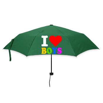 I love boys - Regenschirm (klein) - Flaschengrün - Vorne