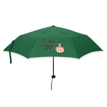 Ich bin 50 + 1 Mittelfinger Hemd Ich bin 50 plus, - Regenschirm (klein) - Flaschengrün - Vorne