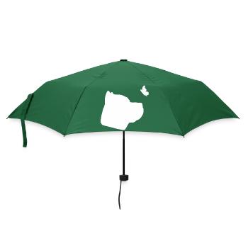 Cane Corso mit Schmetterling - Regenschirm (klein) - Flaschengrün - Vorne